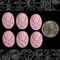 Pink Skull and Crossbones 24mm x 18mm Resin Cameos - Set of Six - CAM47